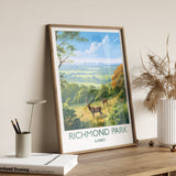 Richmond Park Travel Print, Travel Poster of Richmond Park, Surrey, London,England, London Art, London Gift, Wall Art Print NQ Media Designs