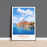 Korcula Travel Print, Travel Poster of Korcula, Croatia, Korcula Art, Korcula Gift, Wall Art Print NQ Media Designs