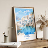 Milos Travel Print, Travel Poster of Milos, Greece Gift, Greek Islands Art, Milos Gift, Wall Art Print NQ Media Designs