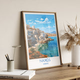 Naxos Travel Print, Travel Poster of Naxos, Greece Gift, Greek Islands Art, Naxos Gift, Wall Art Print NQ Media Designs