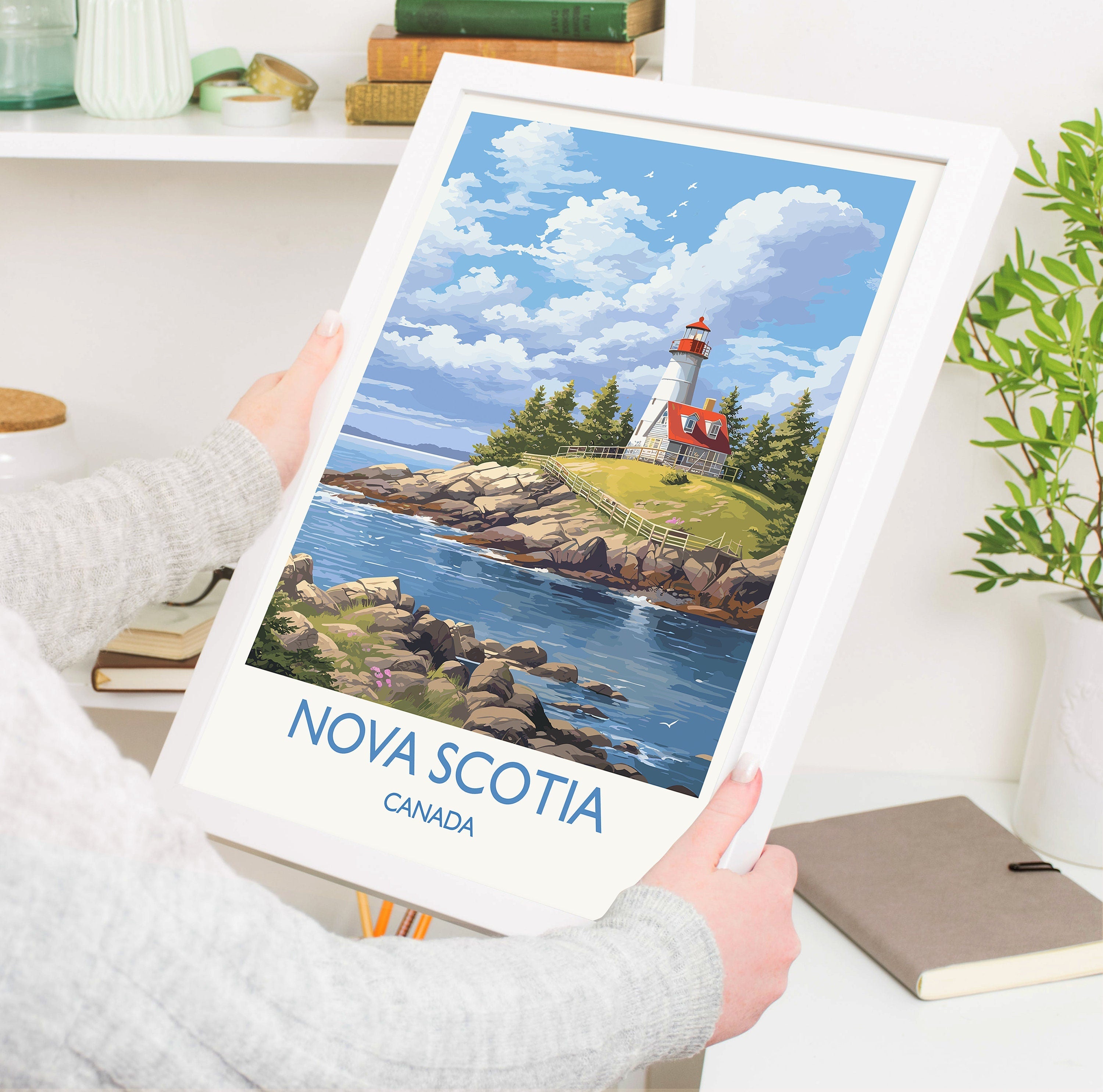 Nova Scotia Print, Travel Poster of Nova Scotia, Nova Scotia Gift, Canada, Travel Gift NQ Media Designs