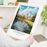 Cambridge Travel Print, Travel Poster of Cambridge, Cambridgeshire, England, Cambridge Art, UK Gift, Wall Art Print NQ Media Designs