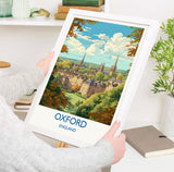 Oxford Travel Print, Travel Poster of Oxford, Oxfordshire, England, Oxford Art, UK Gift, Wall Art Print NQ Media Designs