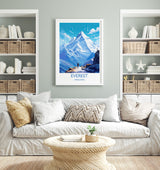 Everest Travel Poster, Travel Print of Everest, Everest Gift, Himalayas Art, Mount Everest Gift, Wall Art Print NQ Media Designs