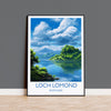Loch Lomond Travel Poster, Travel Print of Loch Lomond, Scotland, Loch Lomond Gift, Wall Art Print NQ Media Designs