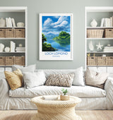 Loch Lomond Travel Poster, Travel Print of Loch Lomond, Scotland, Loch Lomond Gift, Wall Art Print NQ Media Designs