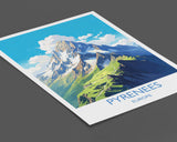 Pyrenees Travel Poster, Travel Print of Pyrenees, Pyrenees Gift, Mountain Art, Pyrenees Gift, Wall Art Print NQ Media Designs