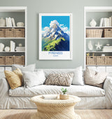 Pyrenees Travel Poster, Travel Print of Pyrenees, Pyrenees Gift, Mountain Art, Pyrenees Gift, Wall Art Print NQ Media Designs
