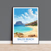 Balos Beach Travel Print, Travel Poster of Balos Beach, Greece Gift, Greek Islands Art, Crete Gift, Wall Art Print NQ Media Designs