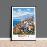 Marbella Travel Print, Travel Poster of Marbella, Spain, Marbella Art, Marbella Gift, Wall Art Print NQ Media Designs