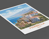 Marbella Travel Print, Travel Poster of Marbella, Spain, Marbella Art, Marbella Gift, Wall Art Print NQ Media Designs
