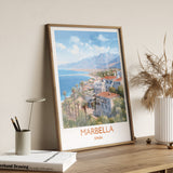 Marbella Travel Print, Travel Poster of Marbella, Spain, Marbella Art, Marbella Gift, Wall Art Print NQ Media Designs