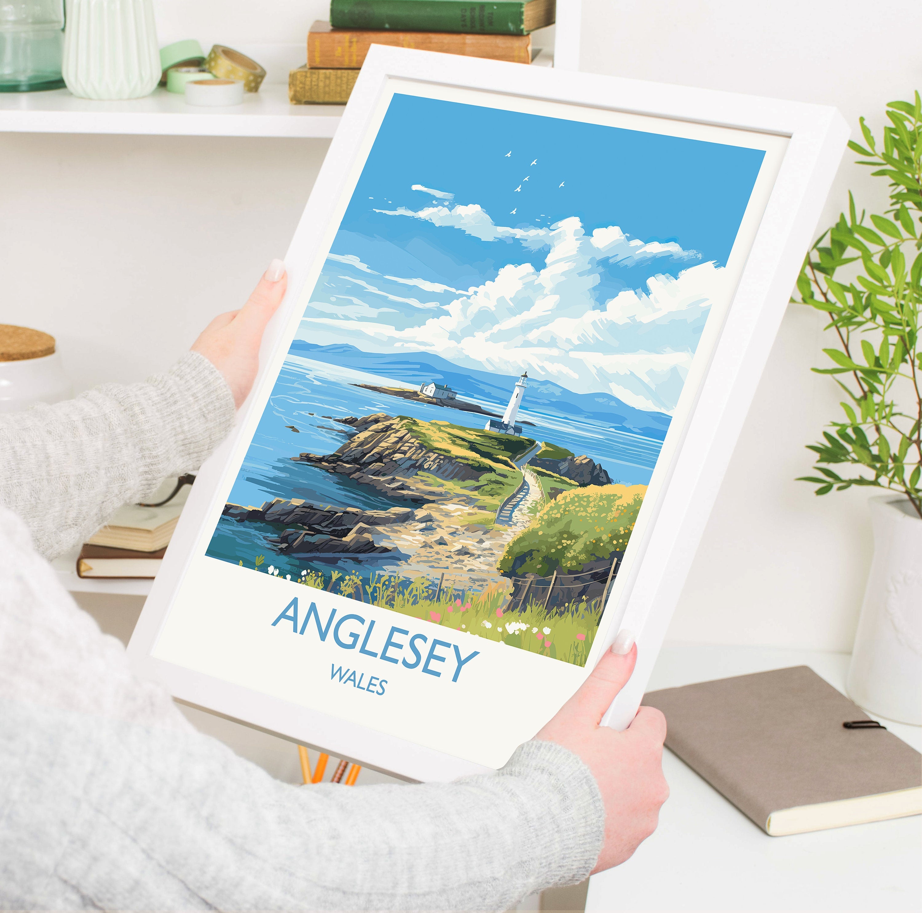 Anglesey Travel Poster, Anglesey Travel Print, Wales, Welsh Art, Anglesey Gift, Wall Art Print NQ Media Designs