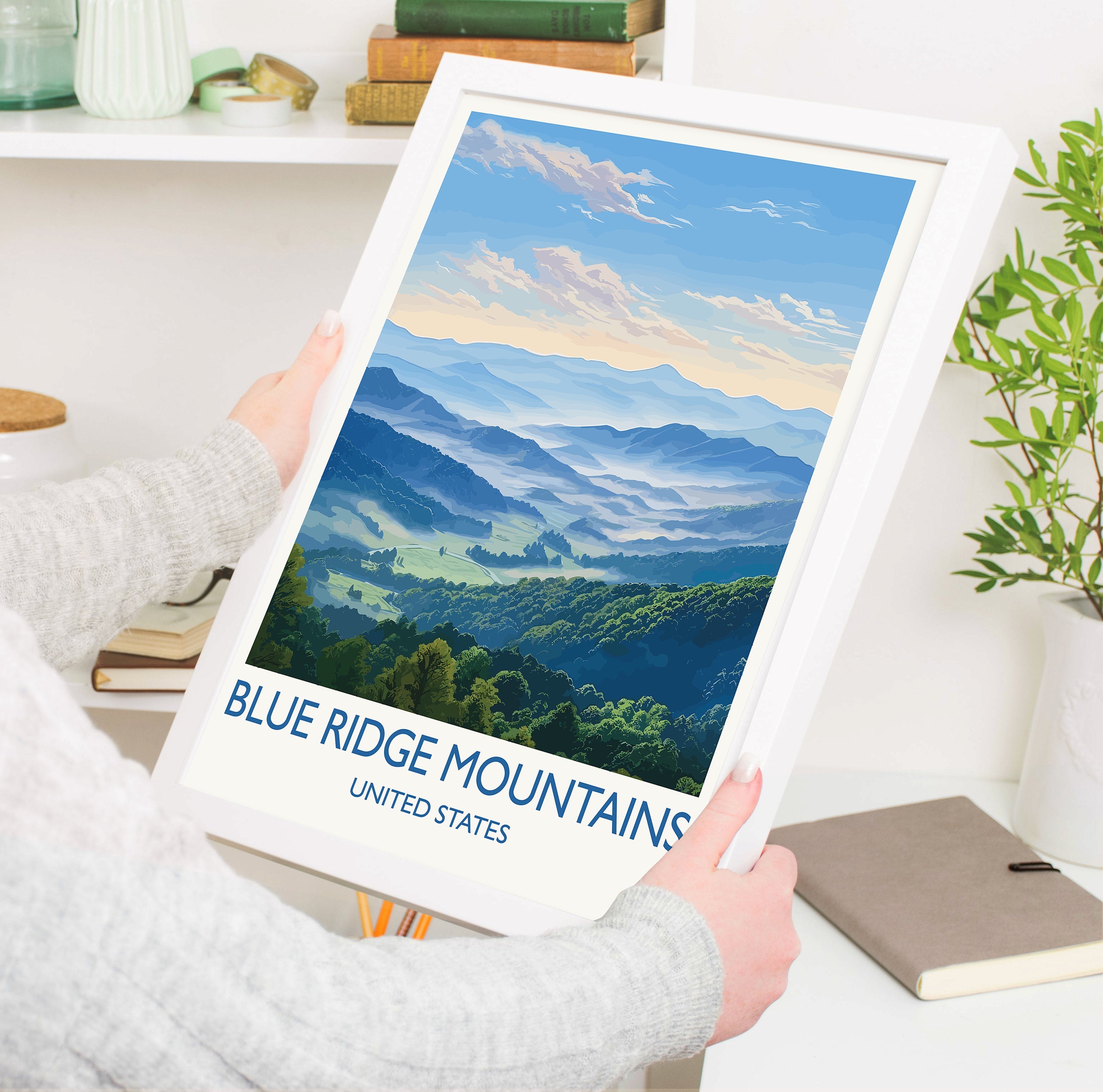 Blue Ridge Mountains Poster, Travel Print of Blue Ridge Mountains, Appalachian Mountains, USA, Travel Gift NQ Media Designs