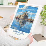 Liverpool Travel Print, Travel Poster of Liverpool, Merseyside, England, North West Coast Art, Liverpool Gift, Wall Art Print NQ Media Designs