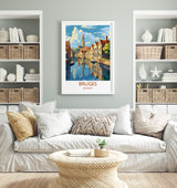 Bruges Poster, Travel Print of Bruges, Belgium, Travel Gift NQ Media Designs