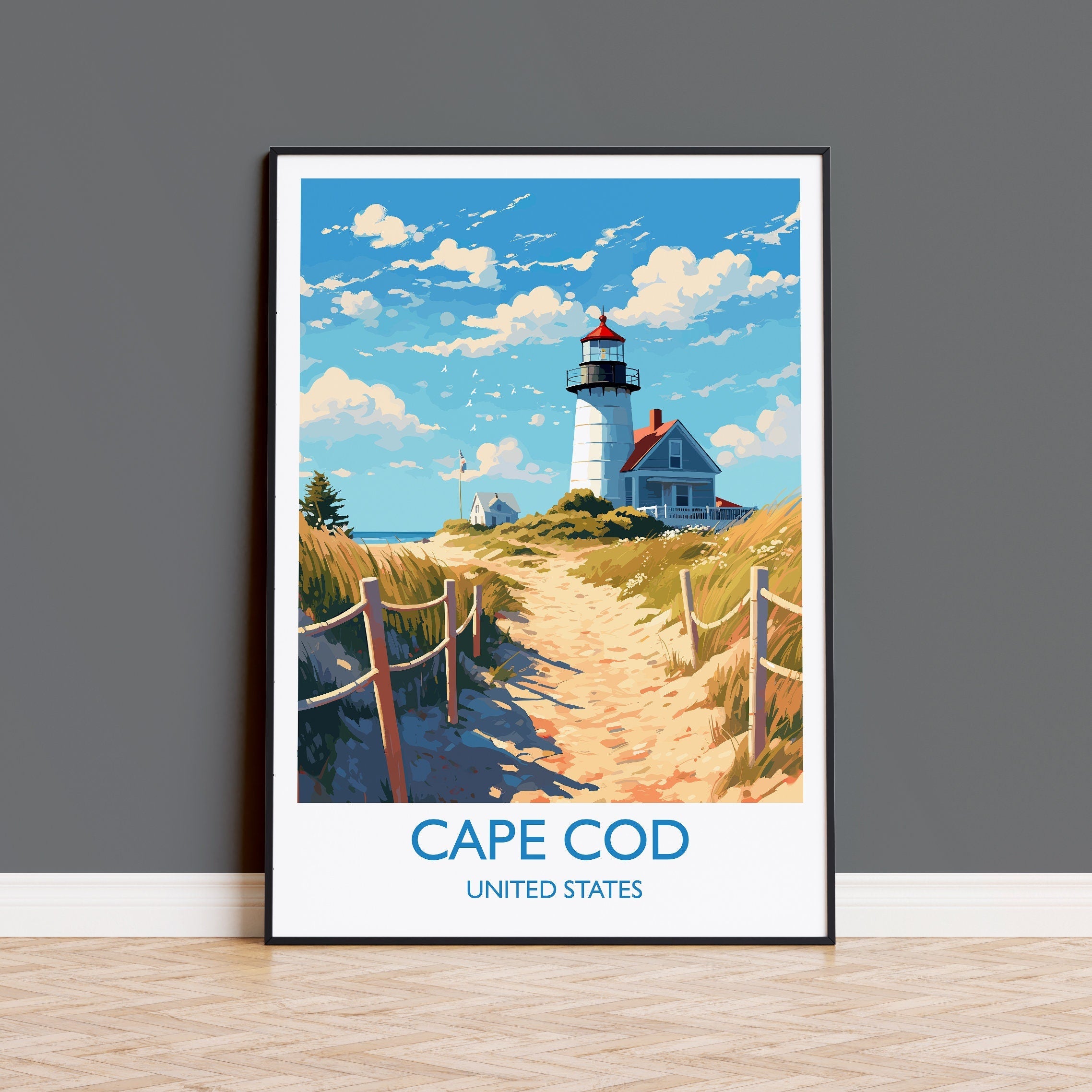 Cape Cod Poster, Travel Print of Cape Cod, Massachusetts, USA, Travel Gift NQ Media Designs