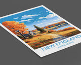 New England Poster, Travel Print of New England, New England State, USA, Travel Gift NQ Media Designs