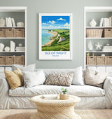Isle of Wight Travel Print, Travel Poster of Isle of Wight, England, Coast Art, Isle of Wight Gift, Wall Art Print NQ Media Designs