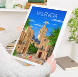 Valencia Travel Print, Travel Poster of Valencia, Spain, Valencia Cityscape, Valencia Gift NQ Media Designs