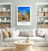 Travel Poster of Valencia, Travel Print of Valencia, Valencia, Spain, Spain Travel Poster, Valencia Cityscape, Valencia Gift NQ Media Designs