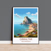 Gibraltar Travel Print, Travel Poster of Gibraltar, Mediterranean, Gibraltar Art, Gibraltar Gift, Wall Art Print NQ Media Designs