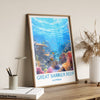 Great Barrier Reef Print, Travel Poster of Great Barrier Reef, Queensland, Australia, Travel Gift