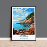 Acadia Poster, Travel Print of Acadia National Park, Maine, USA, Acadia Travel Gift NQ Media Designs