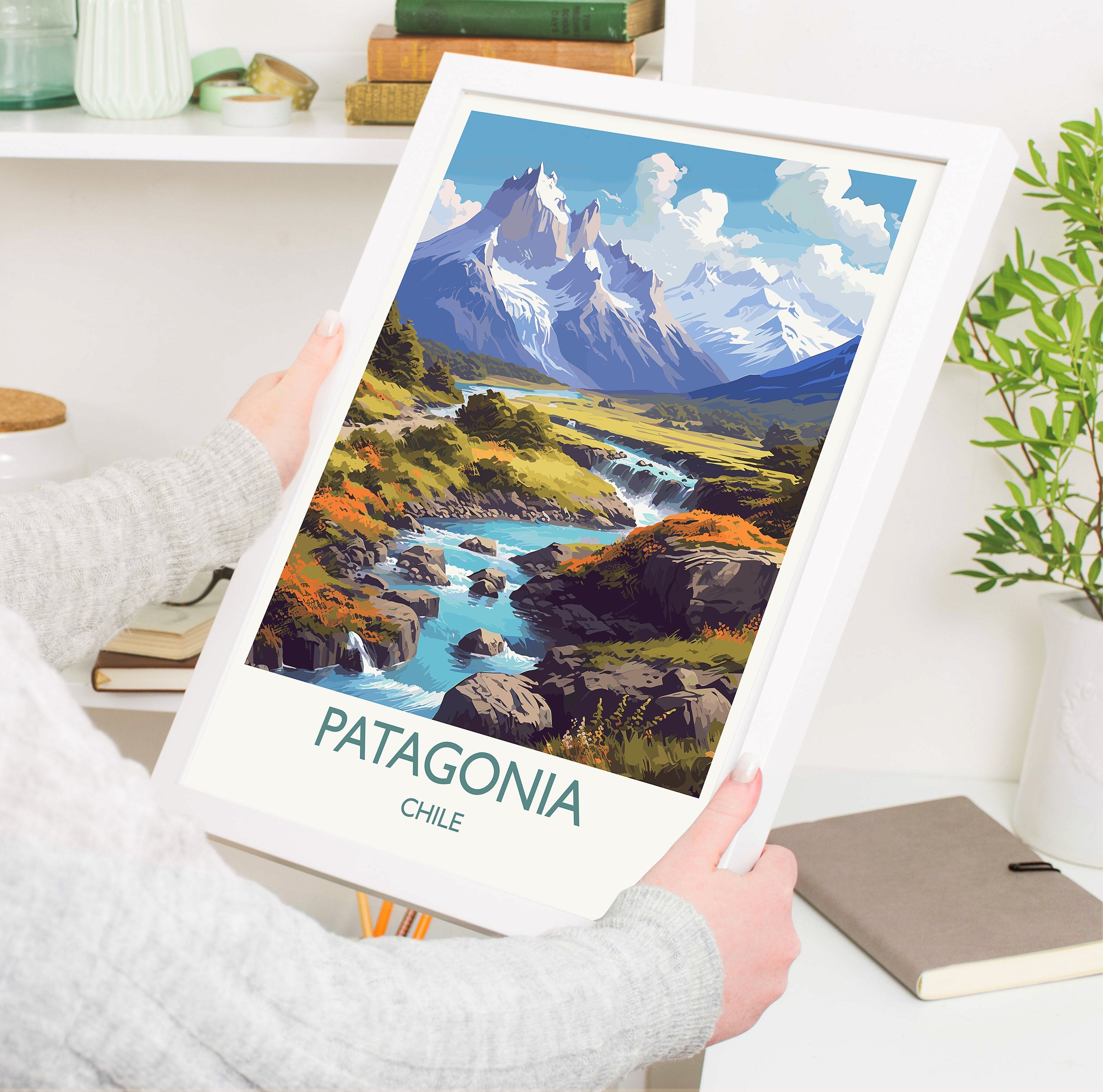 Patagonia Travel Print, Travel Poster of Patagonia, Chile, South America, Patagonia Gift NQ Media Designs