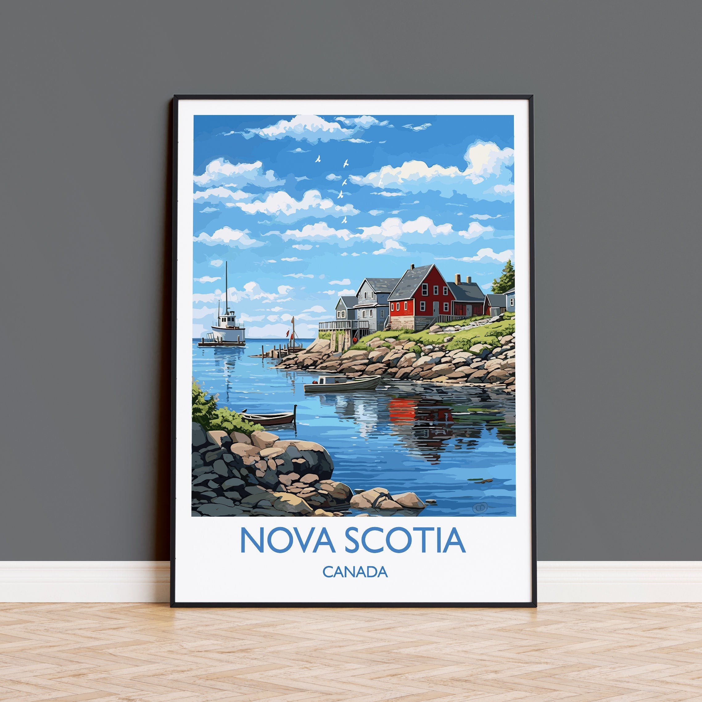 Nova Scotia Poster, Travel Print of Nova Scotia, Canada, Travel Gift NQ Media Designs