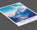 Mont Blanc Travel Poster, Travel Print of Mont Blanc, Mont Blanc Gift, Alps Art, Mount Blanc Gift, Wall Art Print NQ Media Designs