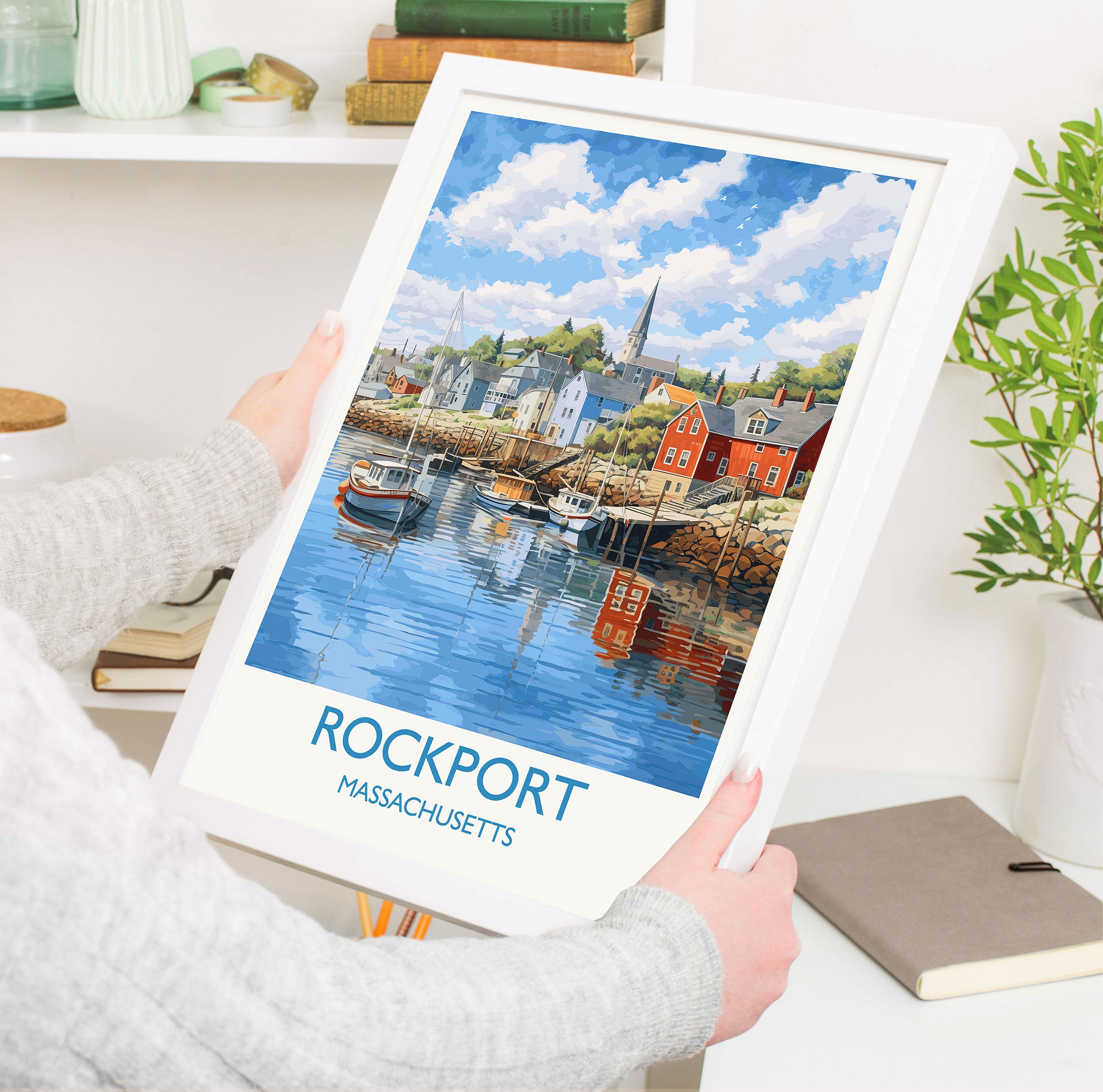 Rockport Poster, Travel Print of Rockport, Massachusetts, USA, Travel Gift NQ Media Designs