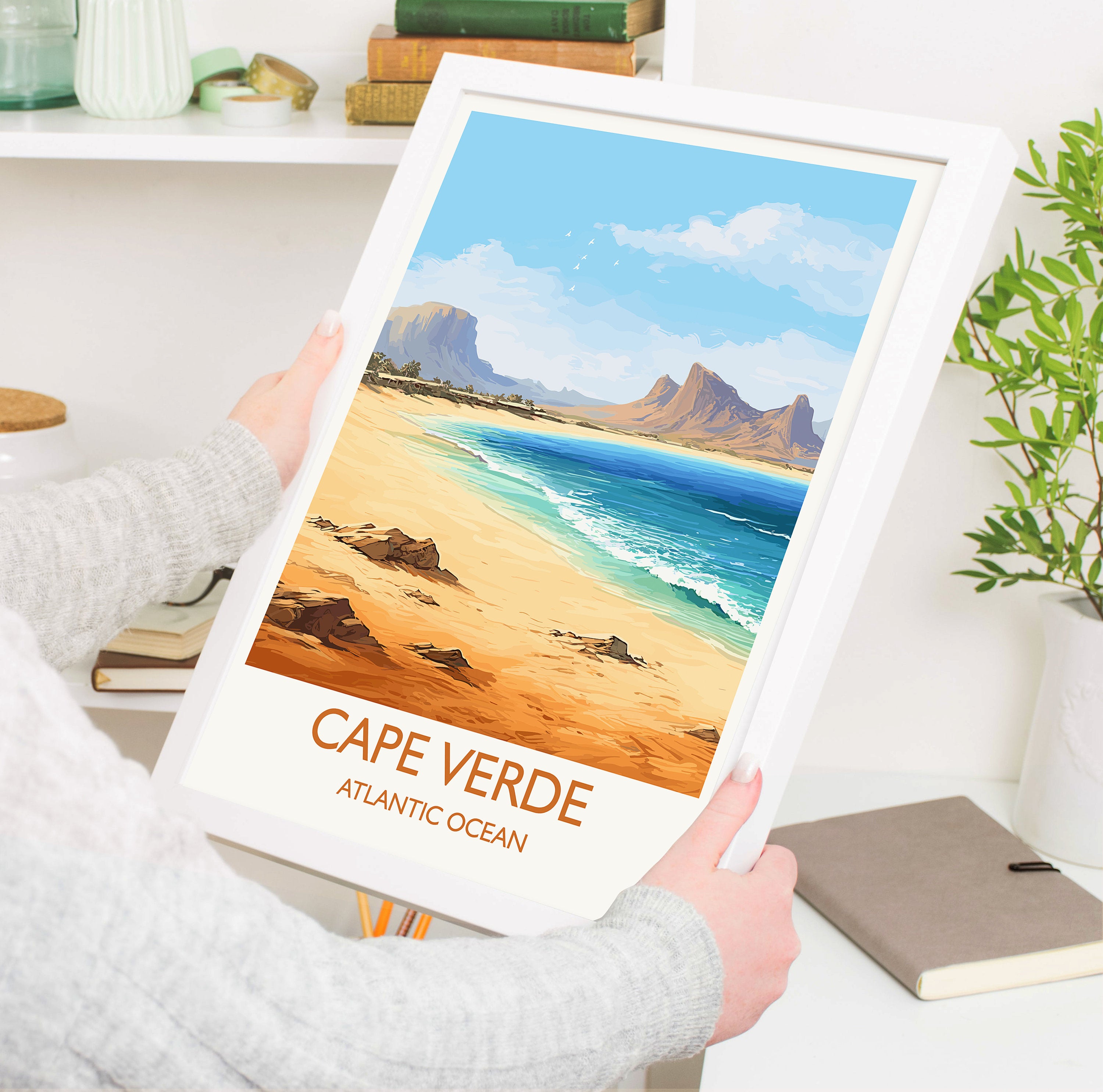 Cape Verde Travel Print, Travel Poster of Cape Verde, Africa, Cape Verde Art, Cape Verde Gift, Wall Art Print