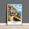 Clovelly Travel Poster, Clovelly Travel Print, England, Devon Art, Devon Gift, Wall Art Print NQ Media Designs