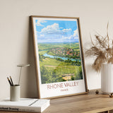 Rhone Valley Poster, Travel Print of Rhone Valley, Wine Region, France, Europe, Travel Gift NQ Media Designs