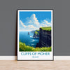Cliffs of Moher Print, Travel Poster of Cliffs of Moher, Ireland, Travel Gift NQ Media Designs