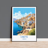 Crete Travel Print, Travel Poster of Crete, Greece Gift, Greek Islands Art, Crete Gift, Wall Art Print NQ Media Designs