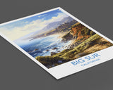 Big Sur Travel Poster, Travel Print of Big Sur, California, Big Sur Gift, USA Gift, Wall Art Print NQ Media Designs