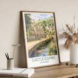 Castle Combe Travel Poster, Travel Print of Castle Combe, England, Cotswolds Art, Cotswolds Gift, Wall Art Print NQ Media Designs