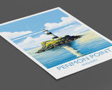 Penmon Point Travel Poster, Penmon Point Travel Print, Penmon Lighthouse, Anglesey, Wales, Welsh Art, Anglesey Gift, Wall Art Print NQ Media Designs