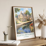 Bourton on the Water Travel Print, Travel Poster of Bourton on the water, England, Cotswolds Art, Cotswolds Gift, Wall Art Print NQ Media Designs