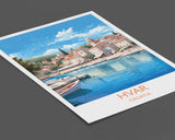 Hvar Travel Print, Travel Poster of Hvar, Croatia, Hvar Art, Hvar Gift, Wall Art Print NQ Media Designs