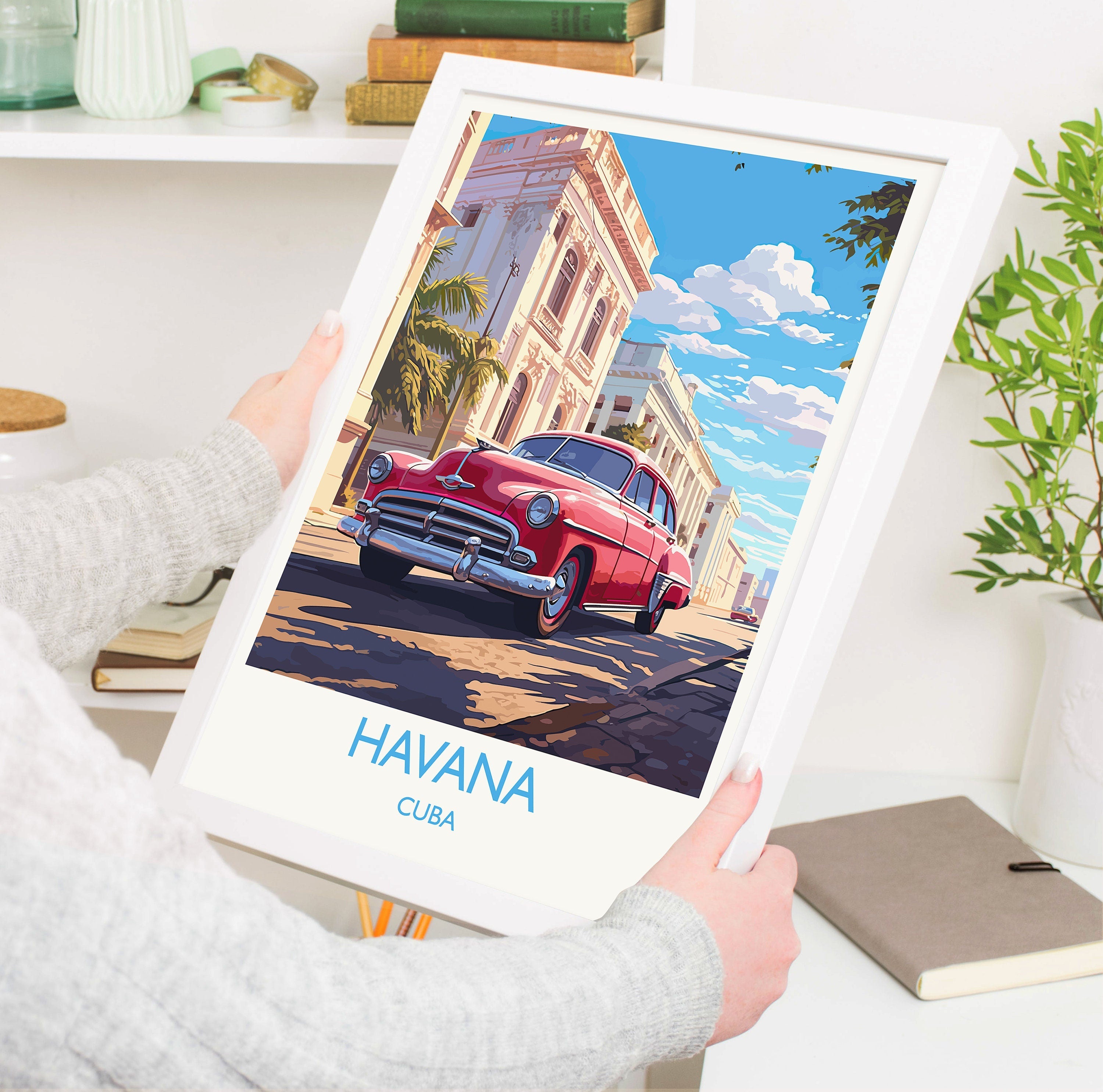 Havana Travel Print, Travel Poster of Havana, Cuba Havana Art, Havana Gift, Wall Art Print NQ Media Designs