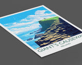 Giants Causeway Travel Print, Travel Poster of Giants Causeway, Ireland, Giants Causeway Gift, Ireland Gift, Wall Art Print NQ Media Designs
