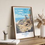 Rhodes Travel Print, Travel Poster of Rhodes, Greece Gift, Greek Islands Art, Rhodes Gift, Wall Art Print NQ Media Designs