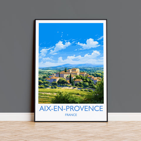 Aix-en-Provence Travel Poster, Travel Print of Aix-en-Provence, France, Provence Art, Aix-en-Provence Gift, Wall Art Print
