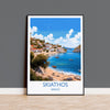 Skiathos Travel Print, Travel Poster of Skiathos, Greece Gift, Greek Islands Art, Skiathos Gift, Wall Art Print NQ Media Designs