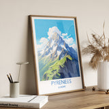 Pyrenees Travel Poster, Travel Print of Pyrenees, Pyrenees Gift, Mountain Art, Pyrenees Gift, Wall Art Print NQ Media Designs