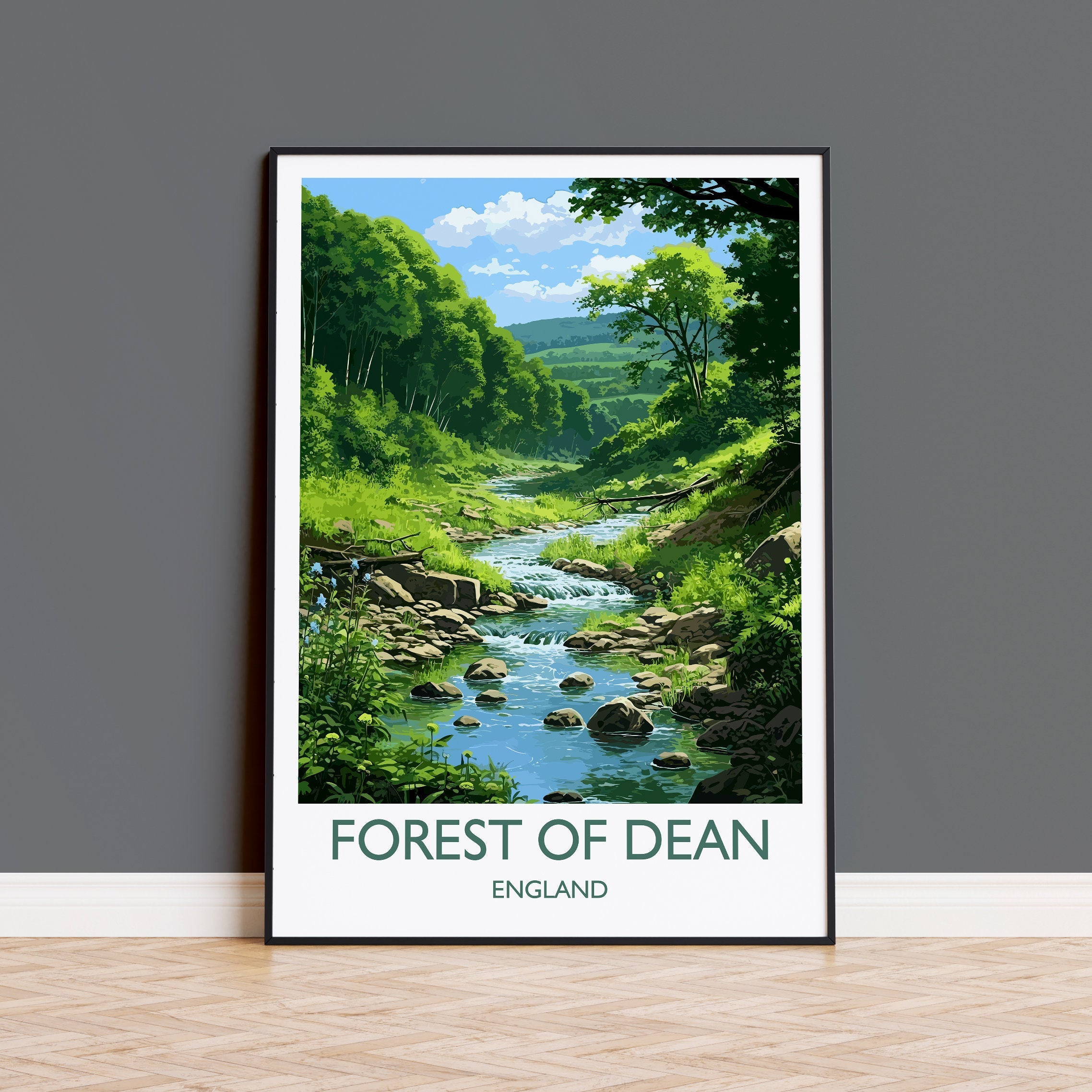 Forest of Dean Travel Print, Travel Poster of Forest of Dean, England, Forest of Dean Art, Forest of Dean Gift, Wall Art Print NQ Media Designs