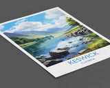 Keswick Travel Poster, Keswick Travel Print, England, Cumbria Art, Keswick Gift, Wall Art Print NQ Media Designs